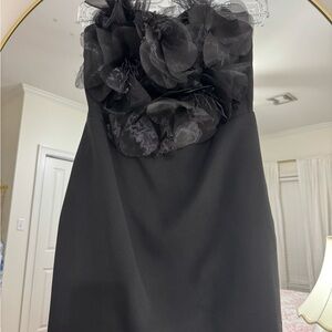 DO+BE Black Mini Dress with Floral Accents